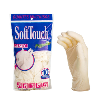 GUANTE TIPO EXAMEN LATEX SOFT TOUCH X 10 UND TALLA UNICA - Imagen 1