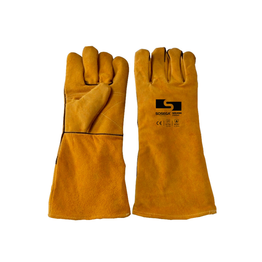 GUANTE SOLDADOR DORADO HILO KEVLAR MATA CHISPAS 14 330039 SOSEGA - Imagen 1