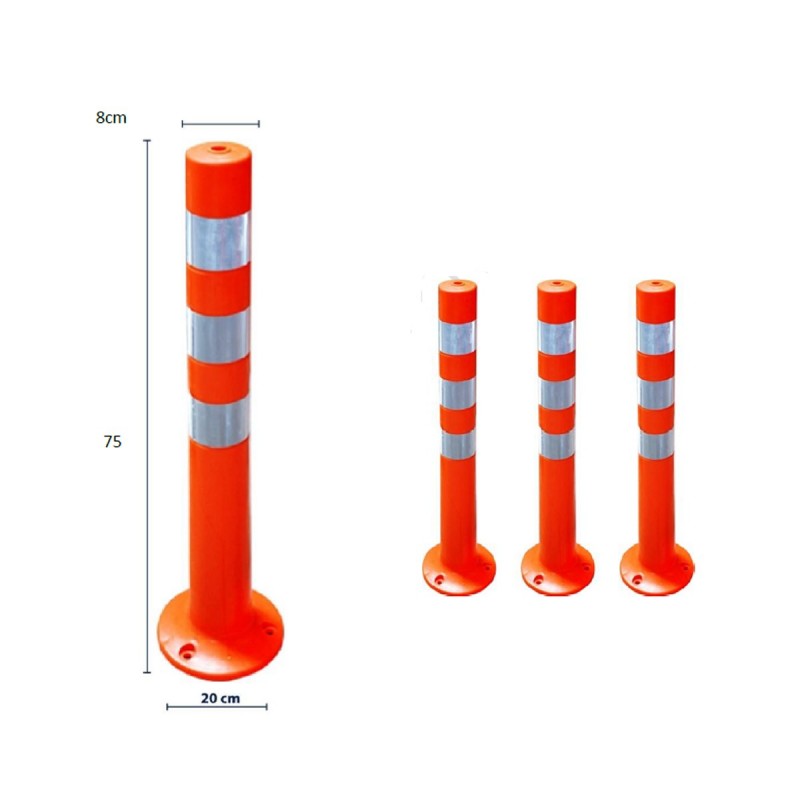 HITO DELINEADOR VIAL NARANJA 75CM ALTO - Imagen 1