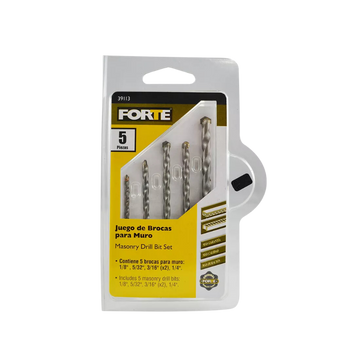 JUEGO DE BROCAS PARA CONCRETO DE 1/8 A 1/4 5 PIEZAS FORTE - Imagen 1