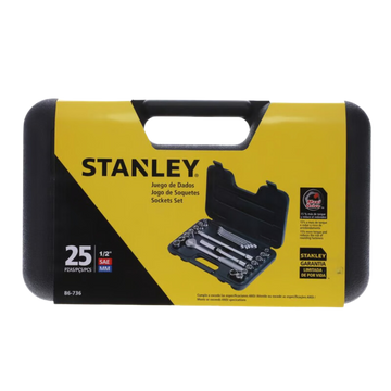 JUEGO DE COPAS MANDO 1/2 DE 3/8 A 3/4 Y 10 A 14MM  DE 25 PIEZAS STANLEY - Imagen 1