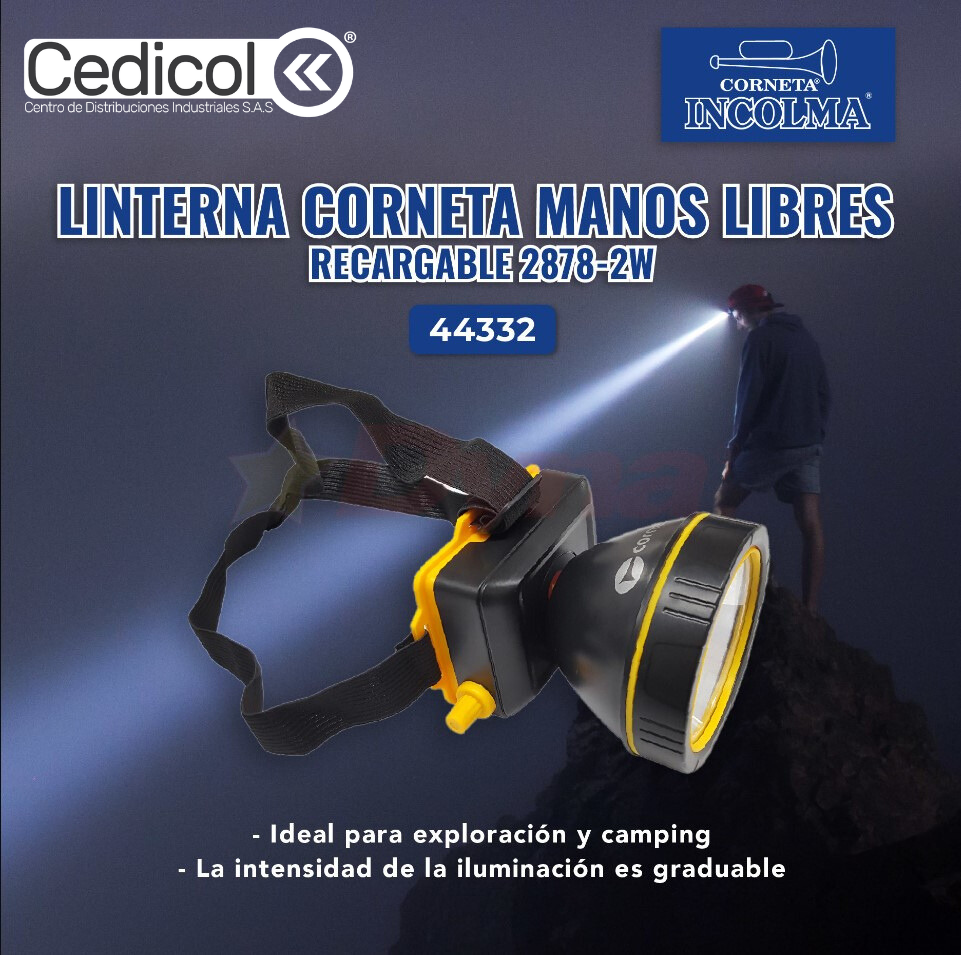 LINTERNA MANOS LIBRES RECARGABLE 2878-2W - 54601104 CORNETA - Imagen 1
