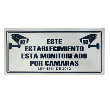 LETRERO DE SENALIZACION 30 X 15 CM STANDARD-MONITOREO DE CAMARA - Imagen 1