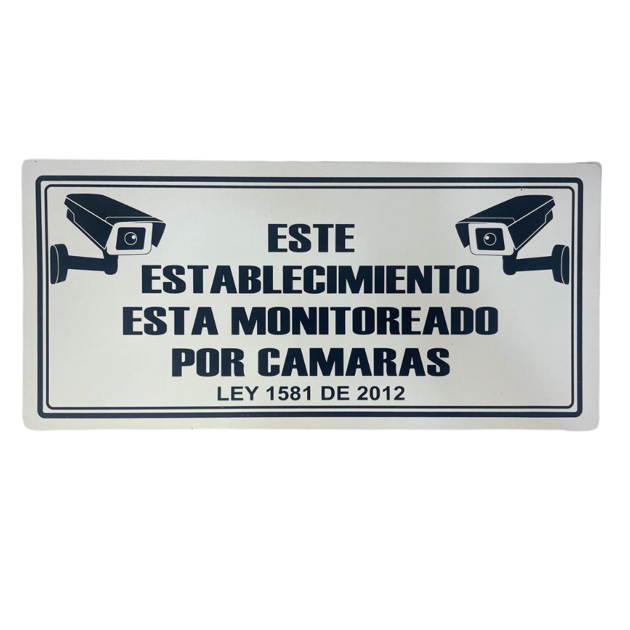 LETRERO DE SENALIZACION 30 X 15 CM STANDARD-MONITOREO DE CAMARA - Imagen 1