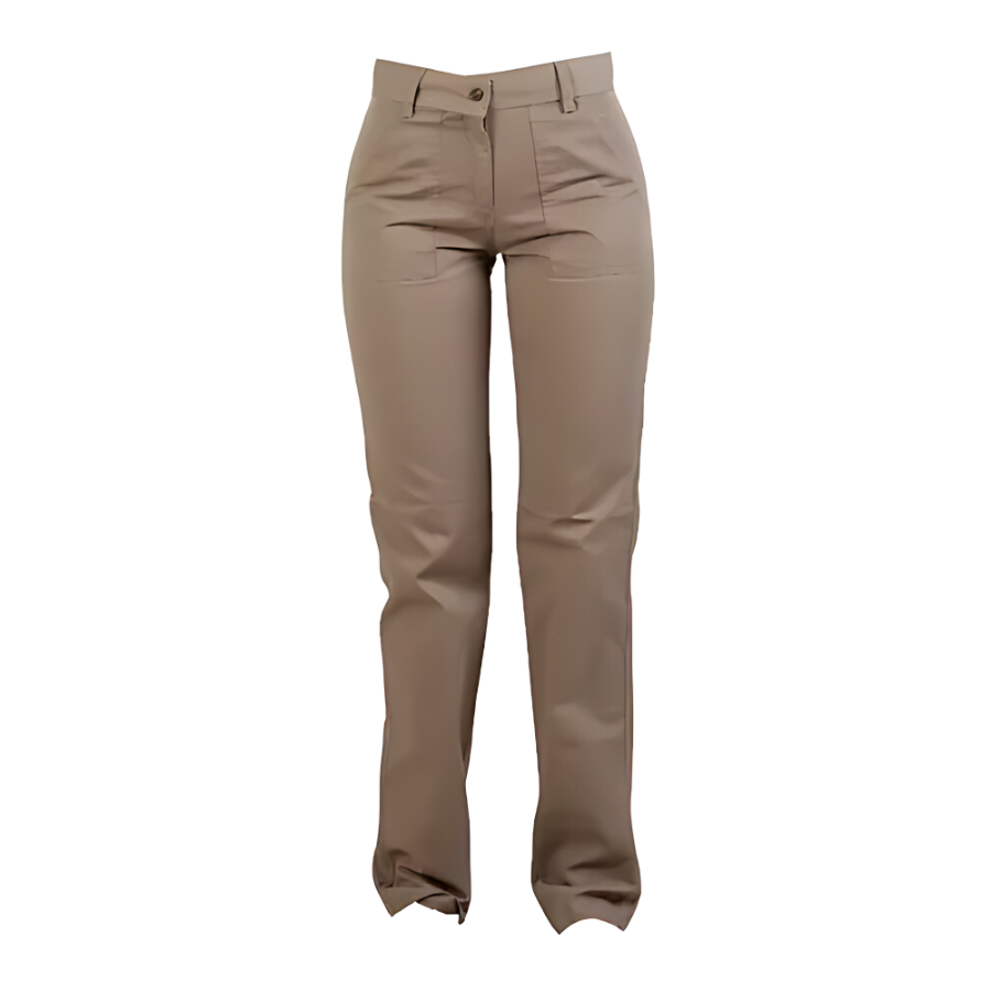 PANTALON DE DRIL MUJER COLOR CAQUI (T6-14) - Imagen 1