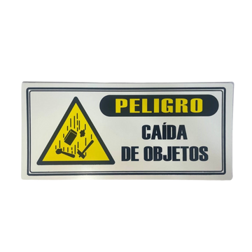 LETRERO DE SENALIZACION 30 X 15 CM STANDARD-PELIGRO CAIDA DE OBJETO - Imagen 1