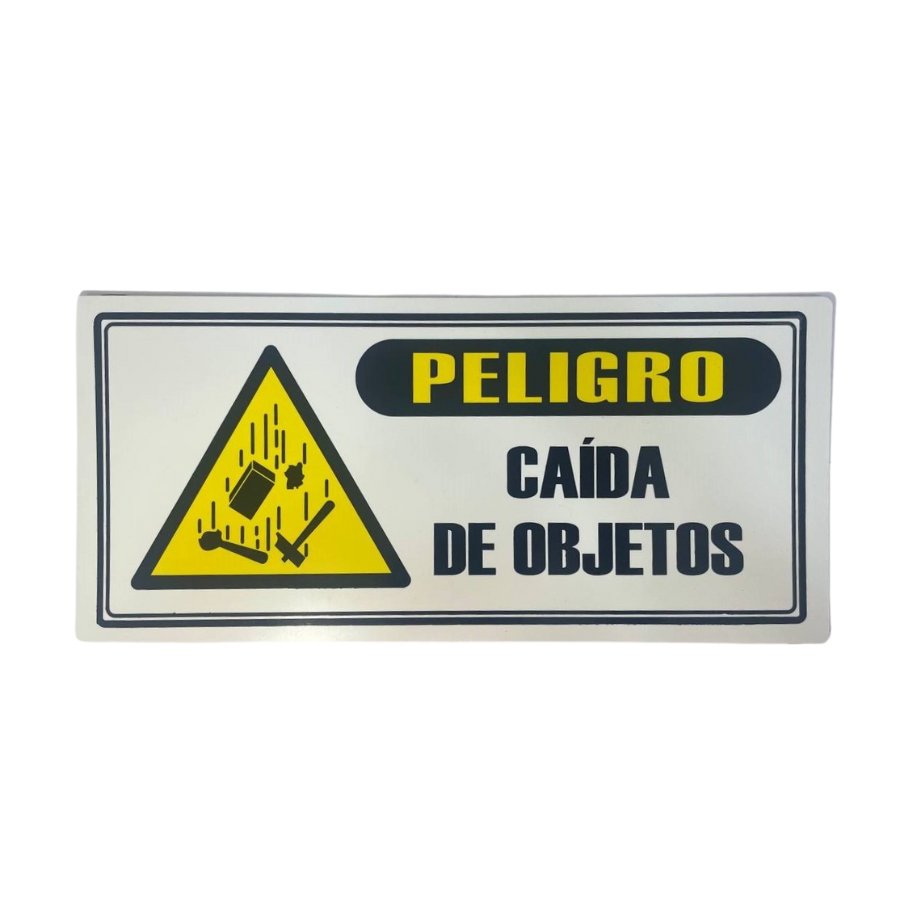 LETRERO DE SENALIZACION 30 X 15 CM STANDARD-PELIGRO CAIDA DE OBJETO - Imagen 1