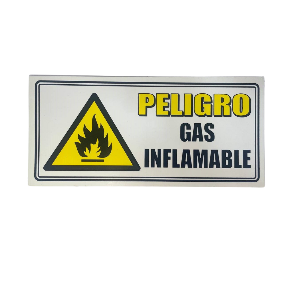 LETRERO DE SENALIZACION 30 X 15 CM STANDARD-PELIGRO GAS INFLAMABLE - Imagen 1