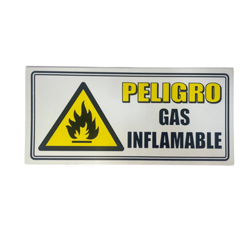 LETRERO DE SENALIZACION 30 X 15 CM STANDARD-PELIGRO GAS INFLAMABLE - Imagen 1