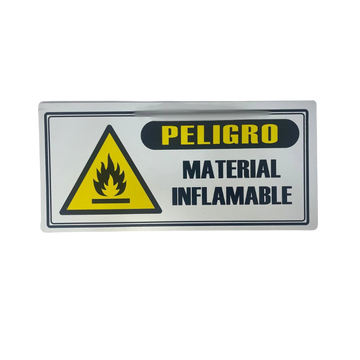 LETRERO DE SENALIZACION 30 X 15 CM STANDARD-PELIGRO MATERIAL INFLAMABLE - Imagen 1