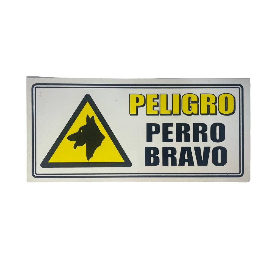 LETRERO DE SENALIZACION 30 X 15 CM STANDARD-PELIGRO PERRO BRAVO - Imagen 1