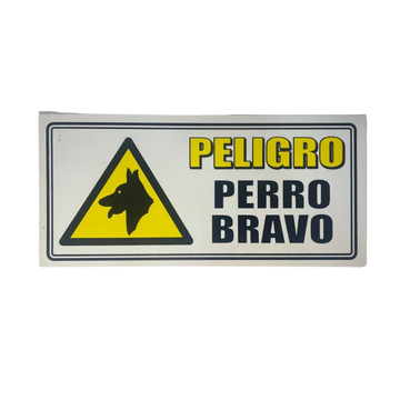 LETRERO DE SENALIZACION 30 X 15 CM STANDARD-PELIGRO PERRO BRAVO - Imagen 1