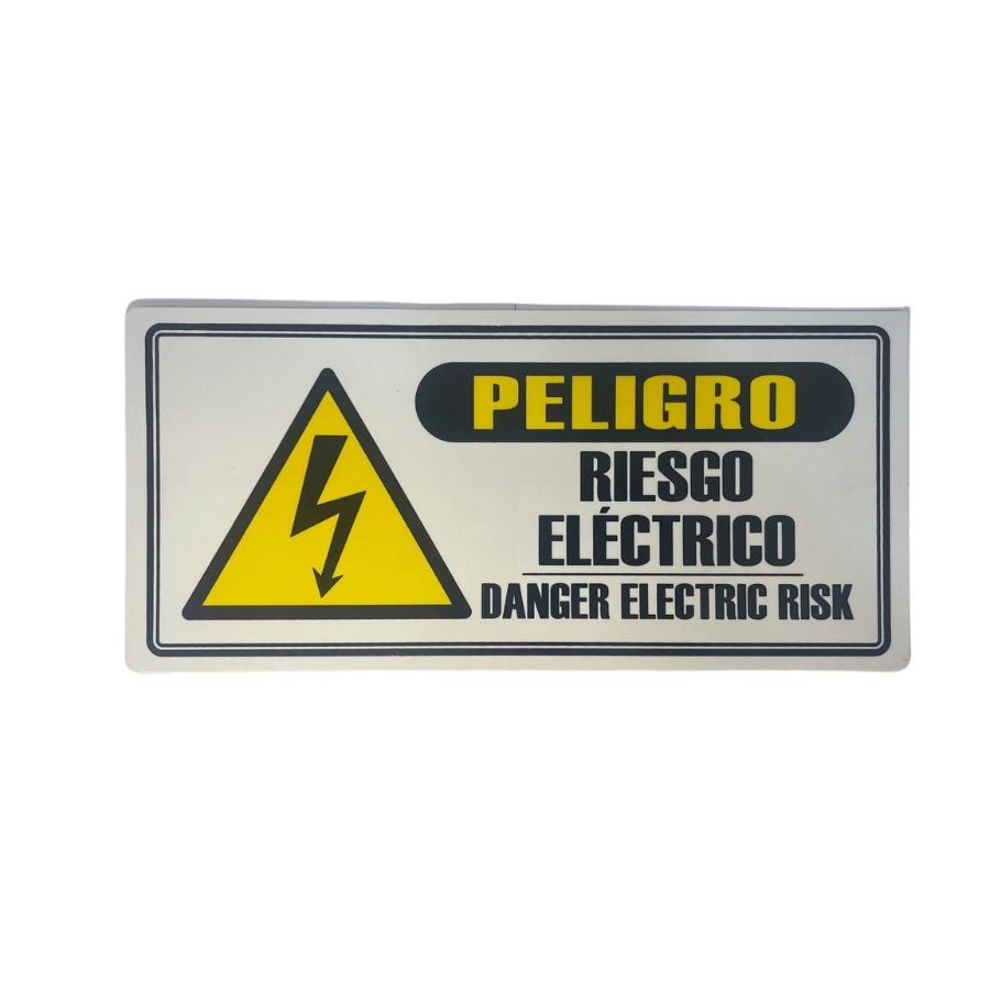 LETRERO DE SENALIZACION 30 X 15 CM STANDARD-PELIGRO RIESGO ELECTRICO - Imagen 1