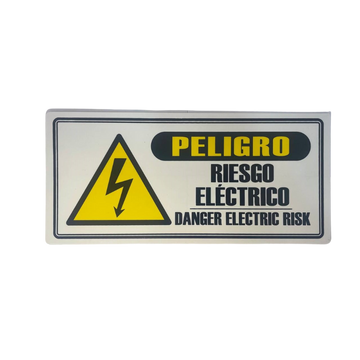 LETRERO DE SENALIZACION 30 X 15 CM STANDARD-PELIGRO RIESGO ELECTRICO - Imagen 1