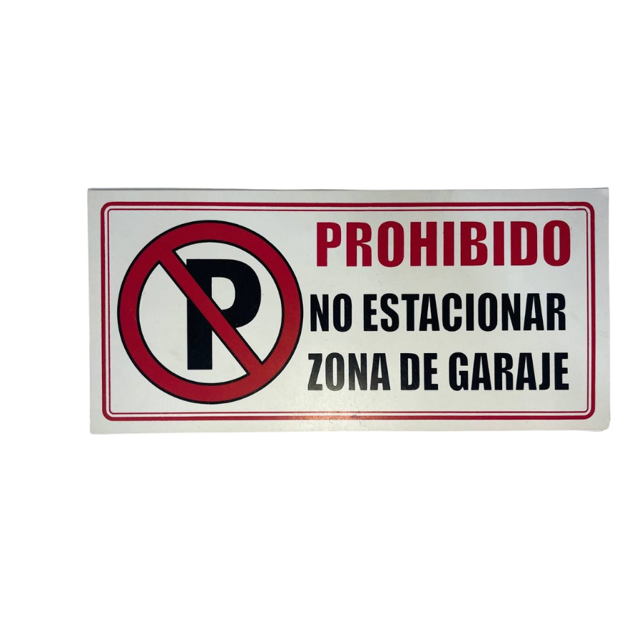 LETRERO DE SENALIZACION 30 X 15 CM STANDARD-PROHIBIDO NO ESTACIONARSE - Imagen 1