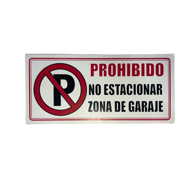 LETRERO DE SENALIZACION 30 X 15 CM STANDARD-PROHIBIDO NO ESTACIONARSE - Imagen 1