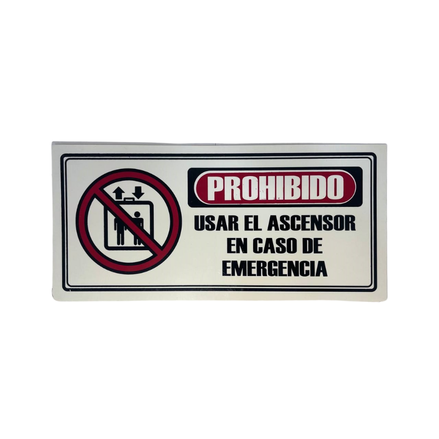 LETRERO DE SENALIZACION 30 X 15 CM STANDARD-PROHIBIDO USAR EL ASCENSOR EN MANTENIMIENTO - Imagen 1