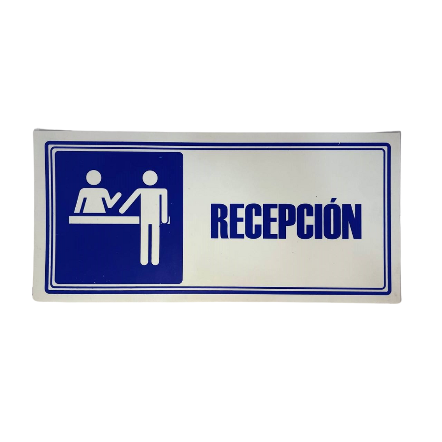 LETRERO DE SENALIZACION 30 X 15 CM STANDARD-RECEPCION - Imagen 1