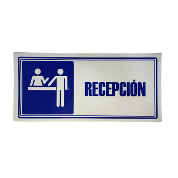 LETRERO DE SENALIZACION 30 X 15 CM STANDARD-RECEPCION - Imagen 1