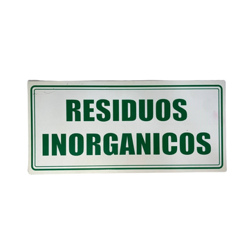 LETRERO DE SENALIZACION 30 X 15 CM STANDARD-RESIDUOS INORGANICOS - Imagen 1