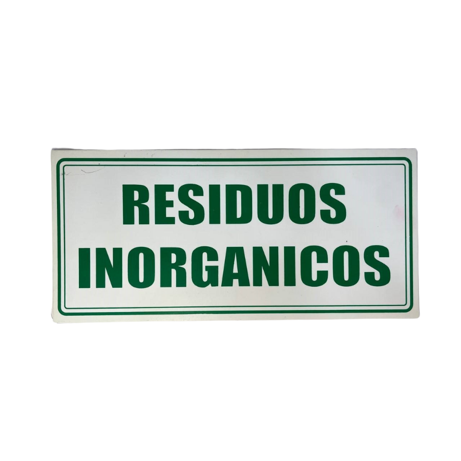 LETRERO DE SENALIZACION 30 X 15 CM STANDARD-RESIDUOS INORGANICOS - Imagen 1