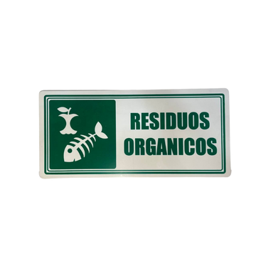 LETRERO DE SENALIZACION 30 X 15 CM STANDARD-RESIDUOS ORGANICOS - Imagen 1