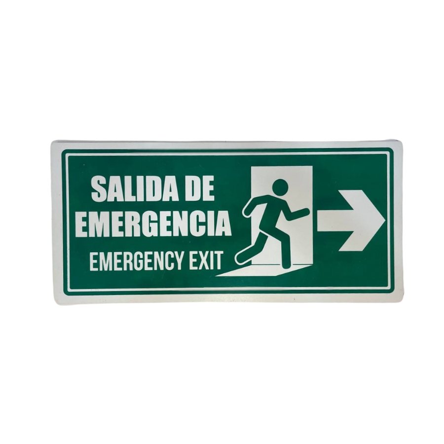 LETRERO DE SENALIZACION 30 X 15 CM STANDARD-SALIDA DE EMERGENCIA DERECHA - Imagen 1