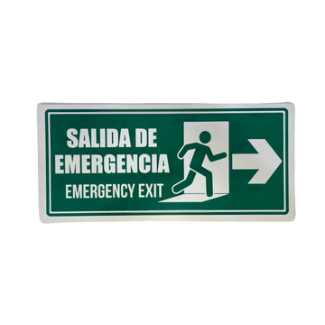 LETRERO DE SENALIZACION 30 X 15 CM STANDARD-SALIDA DE EMERGENCIA DERECHA - Imagen 1