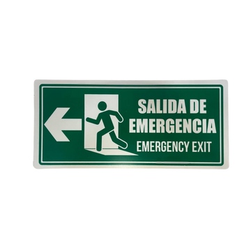 LETRERO DE SENALIZACION 30 X 15 CM STANDARD-SALIDA DE EMERGENCIA IZQUIERDA - Imagen 1