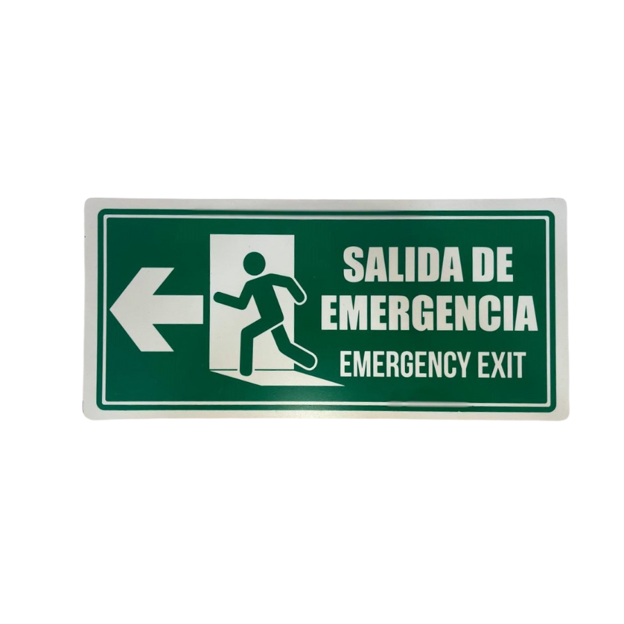 LETRERO DE SENALIZACION 30 X 15 CM STANDARD-SALIDA DE EMERGENCIA IZQUIERDA - Imagen 1