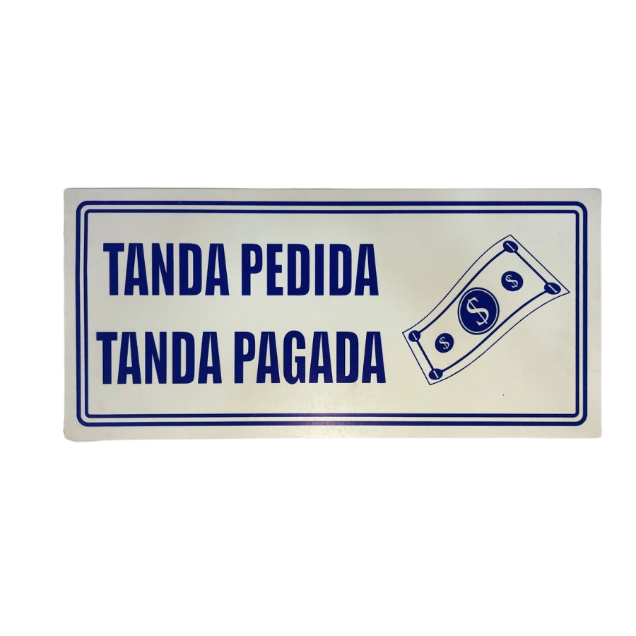 LETRERO DE SENALIZACION 30 X 15 CM STANDARD-TANDA PEDIDA TANDA PAGA - Imagen 1