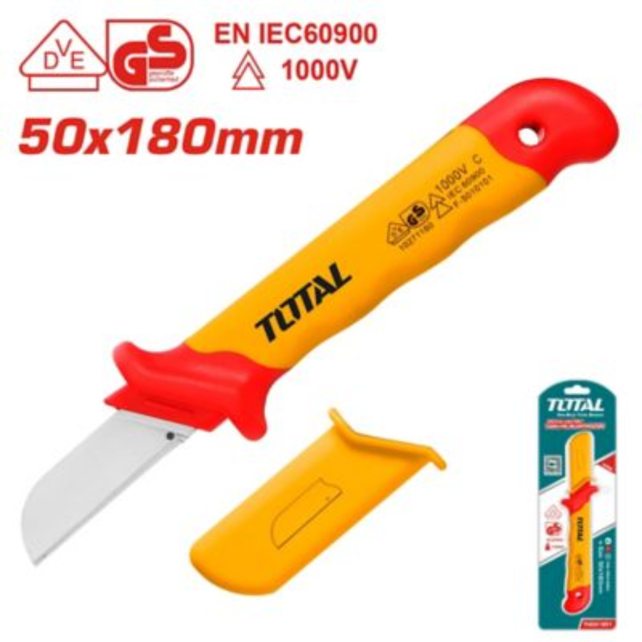 CUCHILLA PELACABLE AISLADA A 1000V HOJA ACERO INOX 50X180MM THICK1801 TOTAL - Imagen 1