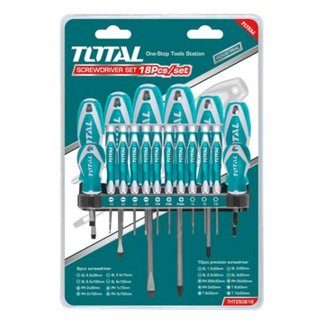 JUEGO 18 DESTORNILLADORES CRV PH/TORX/PLANOS THT250618 TOTAL - Imagen 1