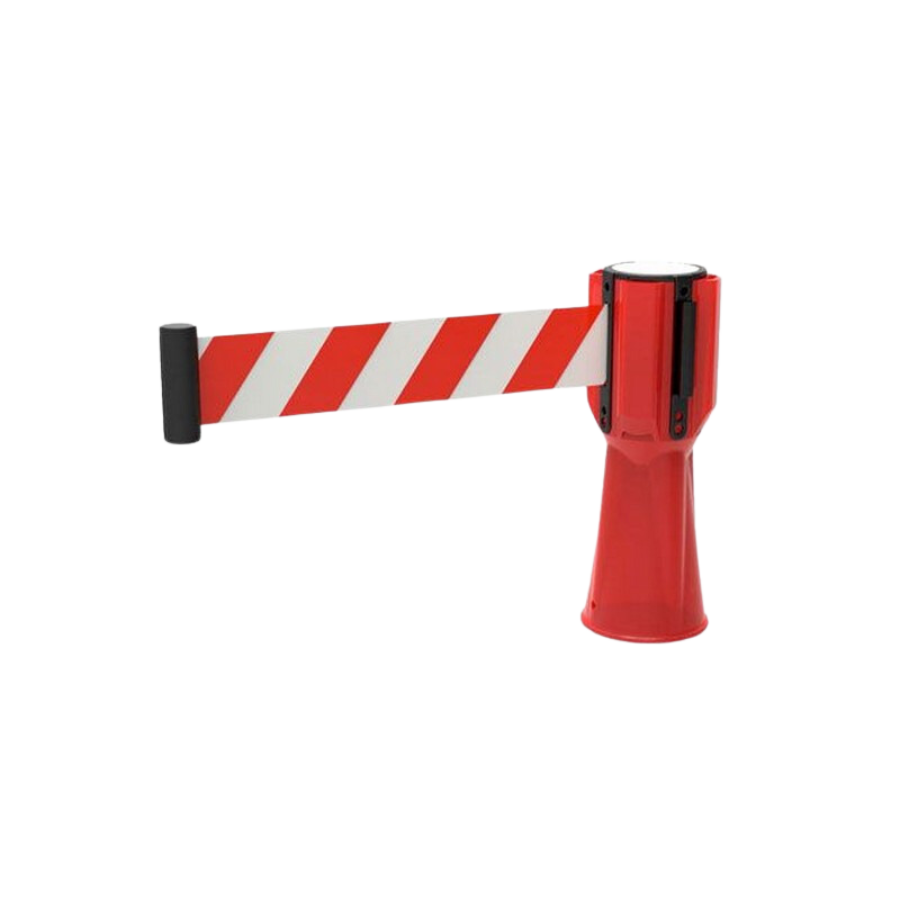 TOPE PLASTICO RETRACTIL PARA CONO BLANCO-ROJO - Imagen 1
