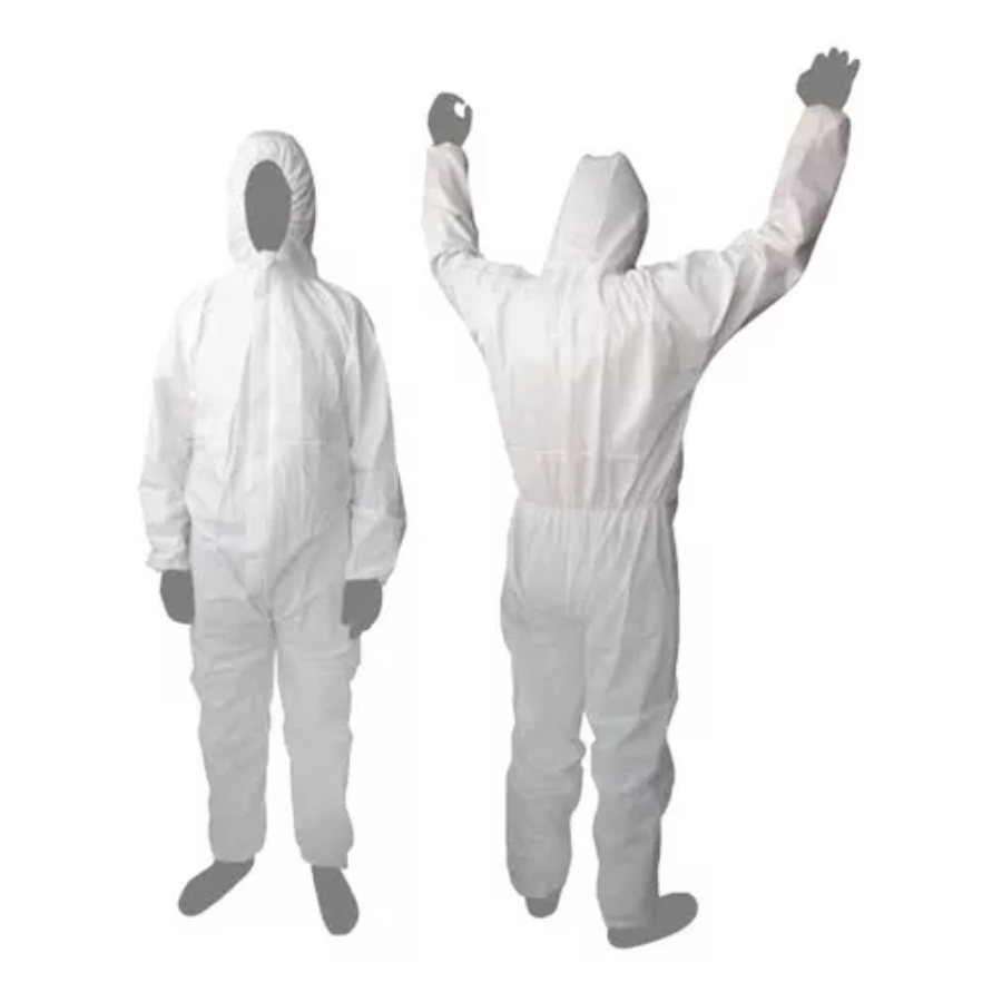 TRAJE EN TELA ANTIFLUIDO BLANCO - Imagen 1