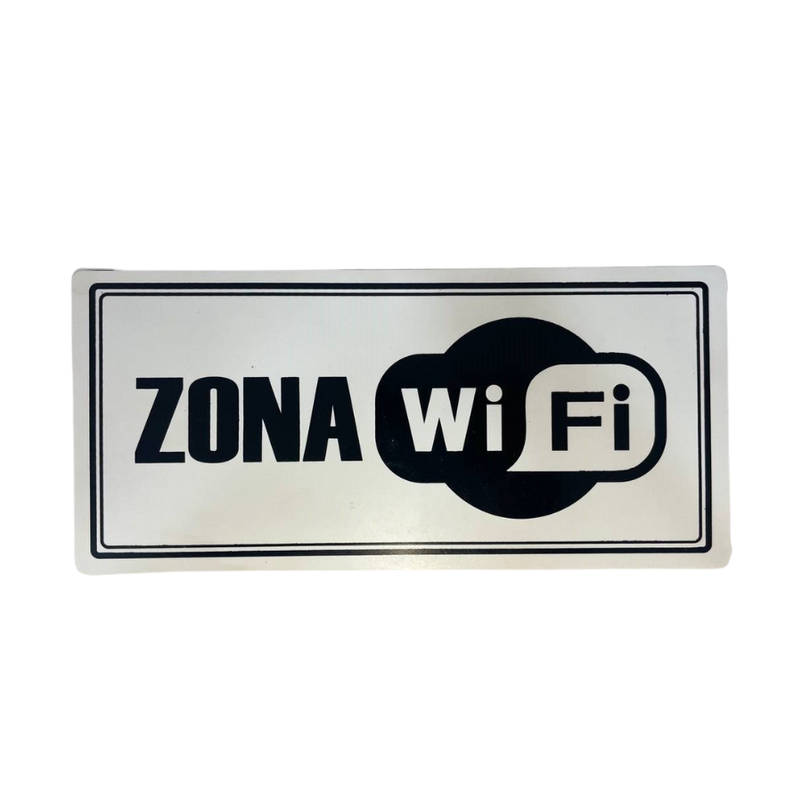 LETRERO DE SENALIZACION 30 X 15 CM STANDARD-ZONA WIFI - Imagen 1