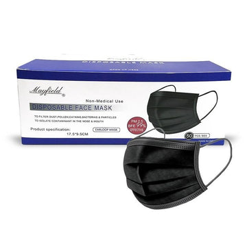 TAPABOCA DESECHABLE TERMOSELLADO NEGRO MAYFIELD