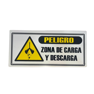 LETRERO DE SENALIZACION 30 X 15 CM STANDARD-ZONA DE CARGUE Y DESCARGA - Imagen 1