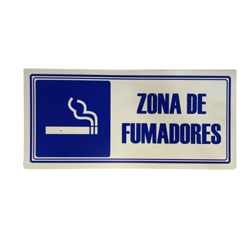 LETRERO DE SENALIZACION 30 X 15 CM STANDARD-ZONA DE FUMADORES - Imagen 1