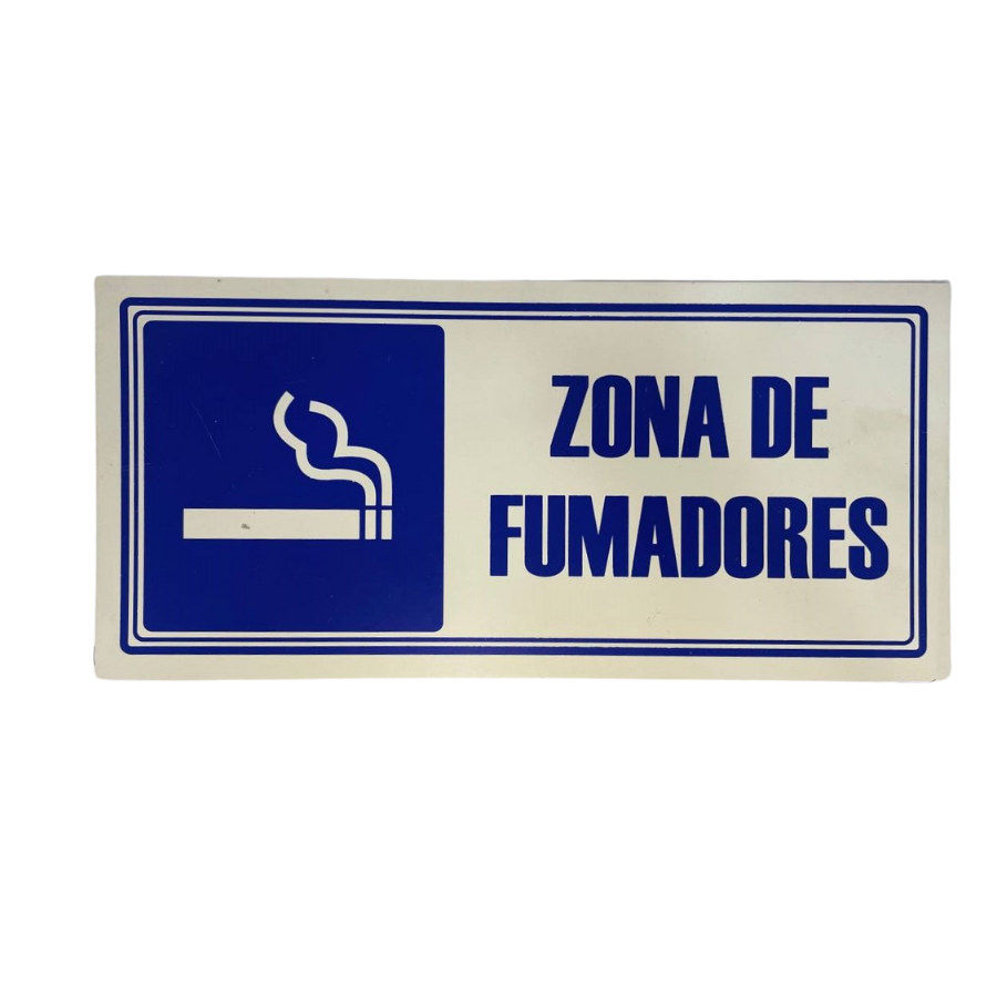 LETRERO DE SENALIZACION 30 X 15 CM STANDARD-ZONA DE FUMADORES - Imagen 1
