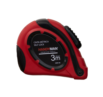 FLEXOMETRO DE 3 METROS CAJA ROJA ABS  / ANCHO HOJA 16MM HANDYMAN - Imagen 1