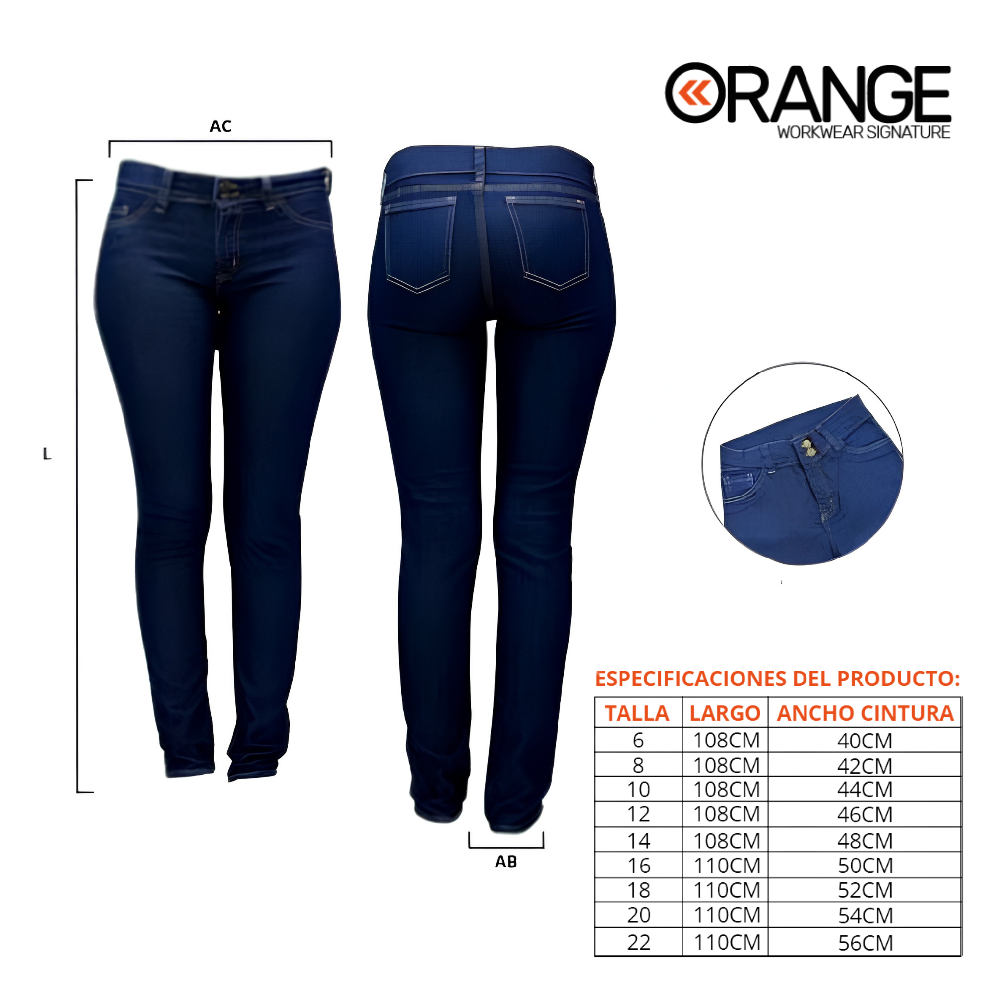 JEAN ORANGE DAMA