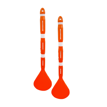 SENALIZADOR VIAL TUBULAR BASE NARANJA (COLOMBINA ALIEN) 1,30 MTS ALTO 3 FRANJA REFLECTIVA - Imagen 1