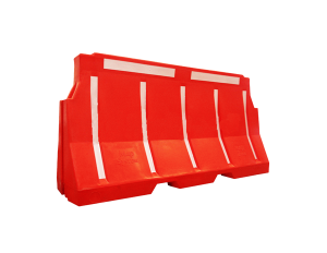 BARRERA PLASTICA MEDIDAS: 1.4MTS LARGO X 55CM ALTO X 41CM ANCHO CON REFLECTIVO