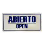 LETRERO DE SENALIZACION 30 X 15 CM STANDARD-ABIERTO
