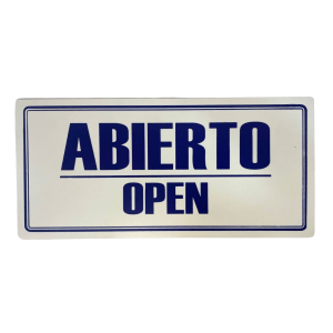 LETRERO DE SENALIZACION 30 X 15 CM STANDARD-ABIERTO