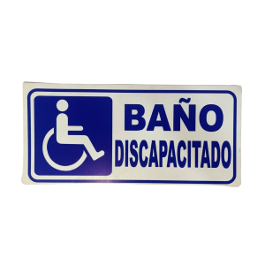 LETRERO DE SENALIZACION 30 X 15 CM STANDARD-BAÑO DISCAPACITADO