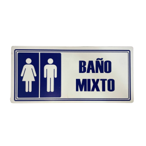 LETRERO DE SENALIZACION 30 X 15 CM STANDARD-BAÑO MIXTO