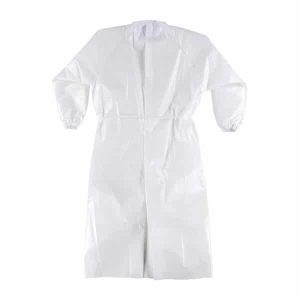 BATA DESECHABLE TIPO PACIENTE MANGA LARGA  BLANCA