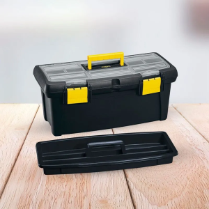 CAJA PLASTICA DE HERRAMIENTAS PLUS BANDEJA Y TAPA ORGANIZADORA DE 22" NEGRA RIMAX